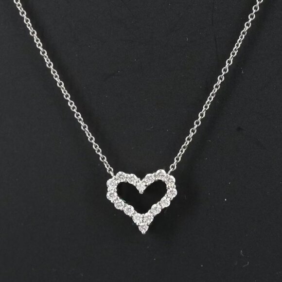 Tiffany & Co. Jewelry - Tiffany & Co. Platinum 0.25 CTW Diamond Heart Necklace